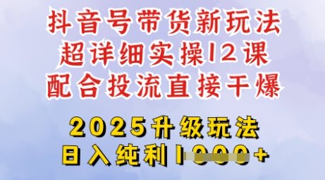 2025全新升级抖音带货玩法，一天纯利四位数，从剪辑到选品再到发布投流，超详细玩法揭秘-皮皮网创