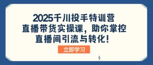 2025千川投手特训营:直播带货实操课,助你掌控直播间引流与转化!-皮皮网创