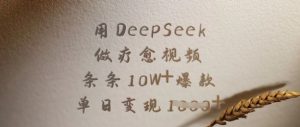 用DeepSeek做疗愈视频，条条10W+爆款，单日变现多张-皮皮网创