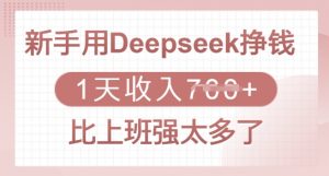 新手用Deepseek挣钱,1天收入多张,比上班强太多了-皮皮网创