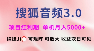 搜狐音频挂ji3.0.可矩阵可放大，独家技术，稳定月入5000+【揭秘】-皮皮网创