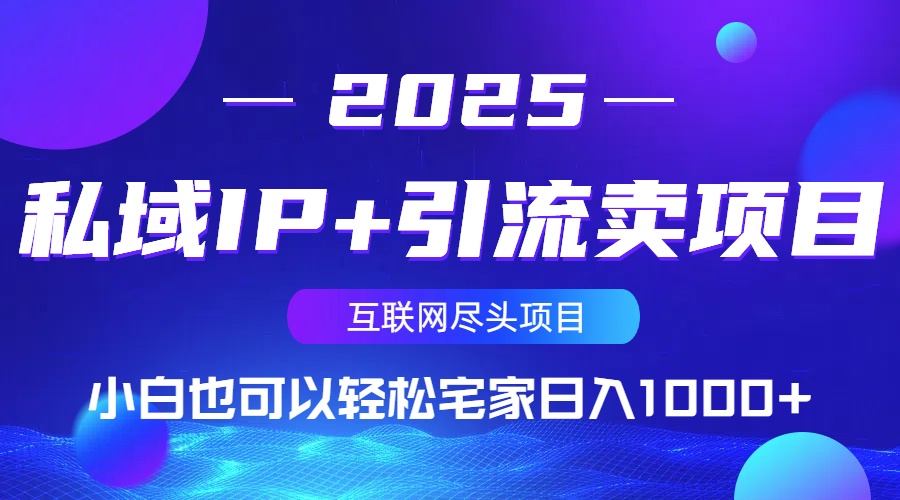 私域IP+引流卖项目，小白也可以做到轻松宅家日入1000+-皮皮网创