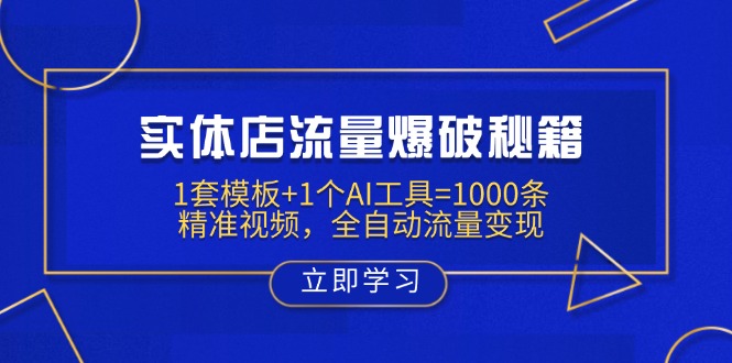 实体店流量爆破秘籍：1套模板+1个AI工具=1000条精准视频，全自动流量变现-皮皮网创