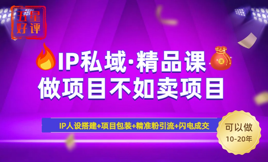 2025年“IP私域·密训精品课”，日赚3000+小白避坑年赚百万，暴力引流…-皮皮网创