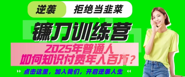 【网创项目终点站-镰刀训练营超级IP合伙人】25年普通人如何通过知识付费实现逆袭【揭秘】-皮皮网创