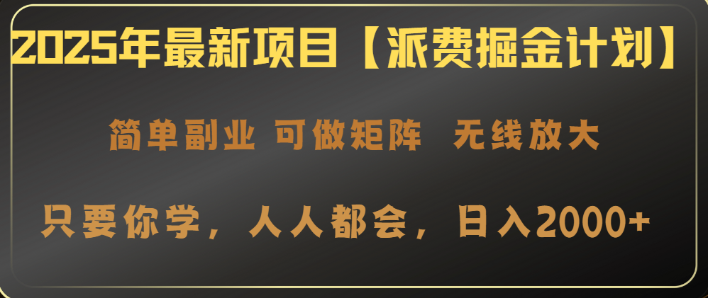 2025年最新项目【派费掘金计划】操作简单，日入2000+-皮皮网创