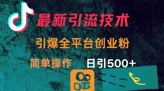 最新引流方法，引爆全平台的一个创业粉，简单操作日引300+-皮皮网创