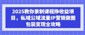 2025教你录制课程挣收益项目，私域公域流量IP营销做图包装变现全攻略-皮皮网创