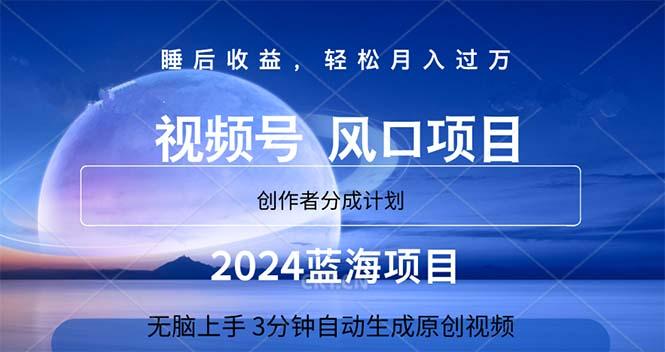 2024蓝海项目，3分钟自动生成视频，月入过万-皮皮网创