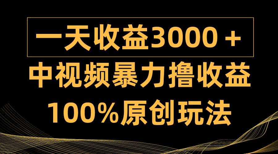 (9696期)中视频暴力撸收益，日入3000＋，100%原创玩法，小白轻松上手多种变现方式-皮皮网创