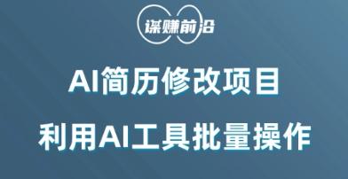 AI简历修改项目，利用AI工具批量化操作，小白轻松日200+-皮皮网创