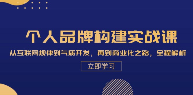 个人品牌构建实战课：从互联网规律到气质开发，再到商业化之路，全程解析-皮皮网创