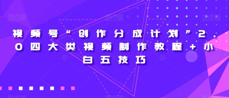 视频号“创作分成计划”2.0四大类视频制作教程+小白五技巧【揭秘】-皮皮网创