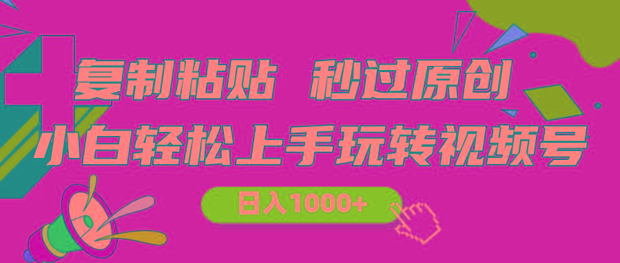 视频号新玩法 小白可上手 日入1000+-皮皮网创