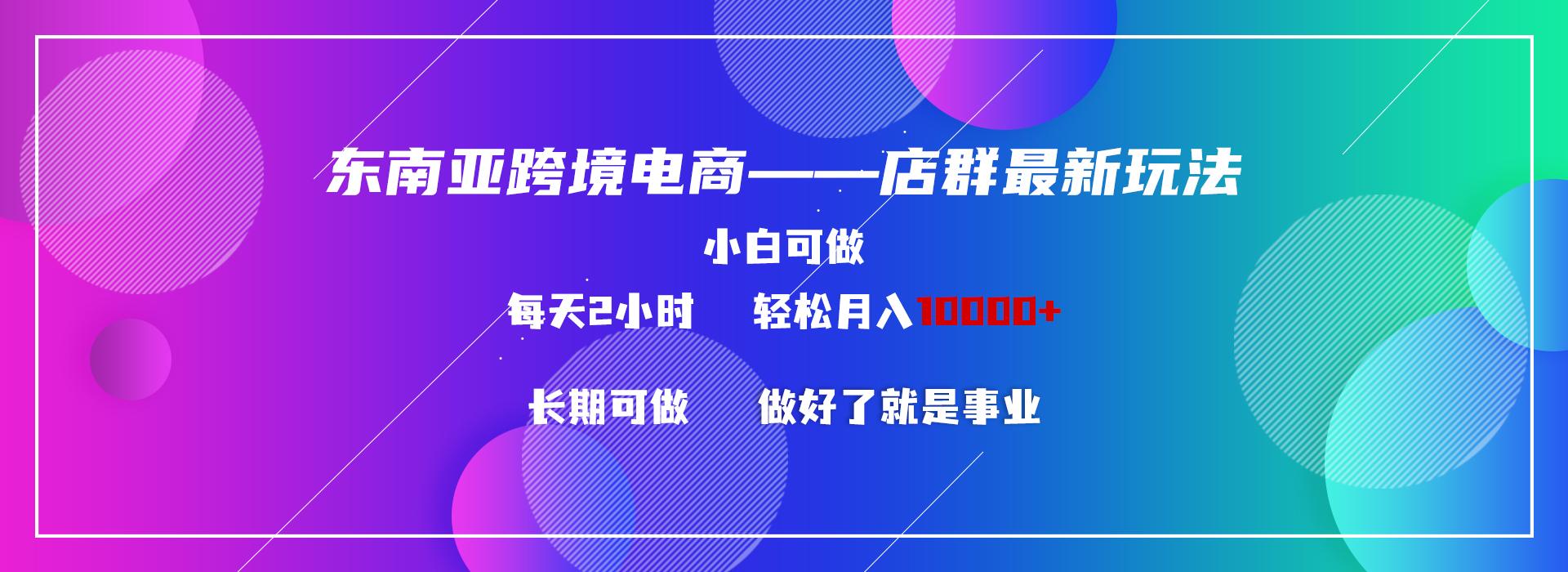 东南亚跨境电商店群新玩法2—小白每天两小时 轻松10000+-皮皮网创