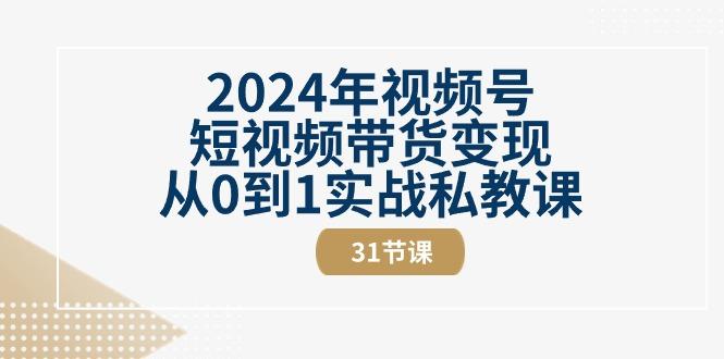 2024年视频号短视频带货变现从0到1实战私教课(30节视频课)-皮皮网创