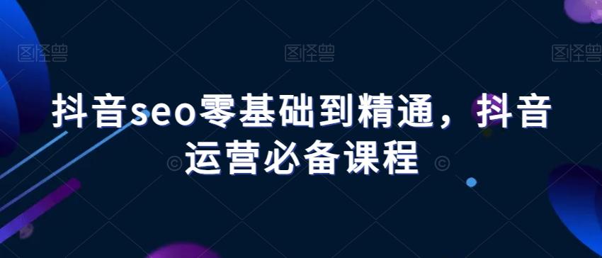 抖音seo零基础到精通，抖音运营必备课程-皮皮网创