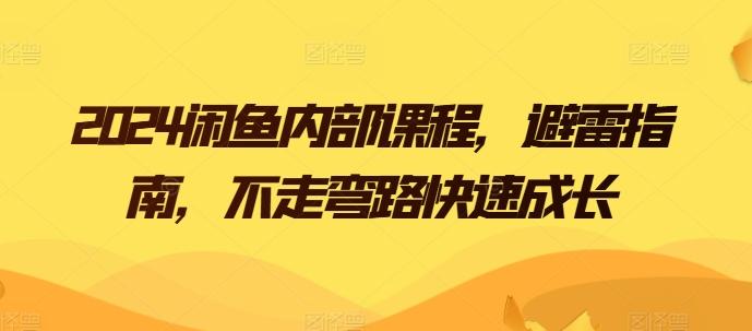 2024闲鱼内部课程，避雷指南，不走弯路快速成长-皮皮网创