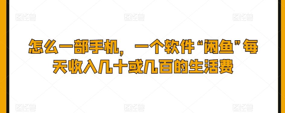 怎么一部手机，一个软件“闲鱼”每天收入几十或几百的生活费-皮皮网创