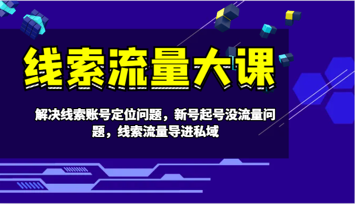线索流量大课-解决线索账号定位问题，新号起号没流量问题，线索流量导进私域-皮皮网创