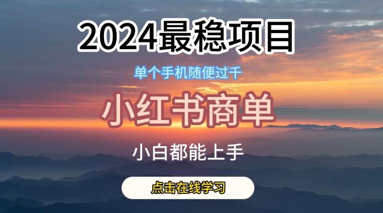 2024最稳蓝海项目，小红书商单项目，没有之一【揭秘】-皮皮网创