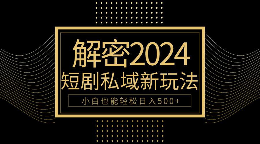 (9951期)10分钟教会你2024玩转短剧私域变现，小白也能轻松日入500+-皮皮网创