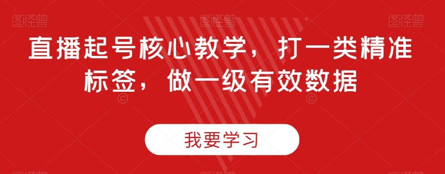 直播起号核心教学，打一类精准标签，做一级有效数据-皮皮网创