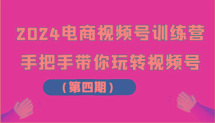 2024电商视频号训练营(第四期)手把手带你玩转视频号-皮皮网创