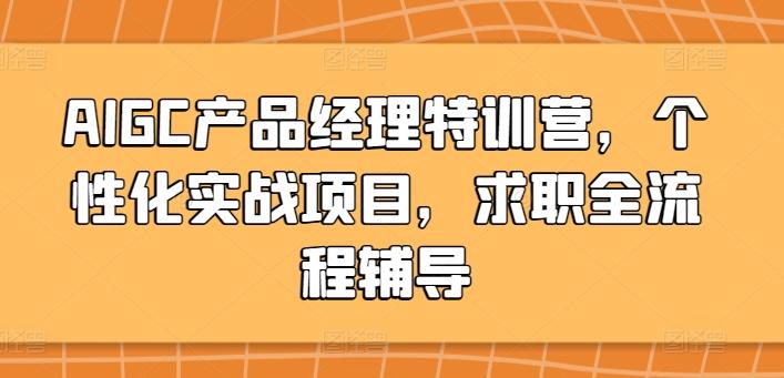 AIGC产品经理特训营，个性化实战项目，求职全流程辅导-皮皮网创