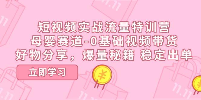 短视频实战流量特训营，母婴赛道-0基础带货，好物分享，爆量秘籍 稳定出单-皮皮网创