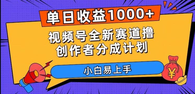 单日收益1000+，视频号全新赛道撸创作者分成计划，小白易上手【揭秘】-皮皮网创