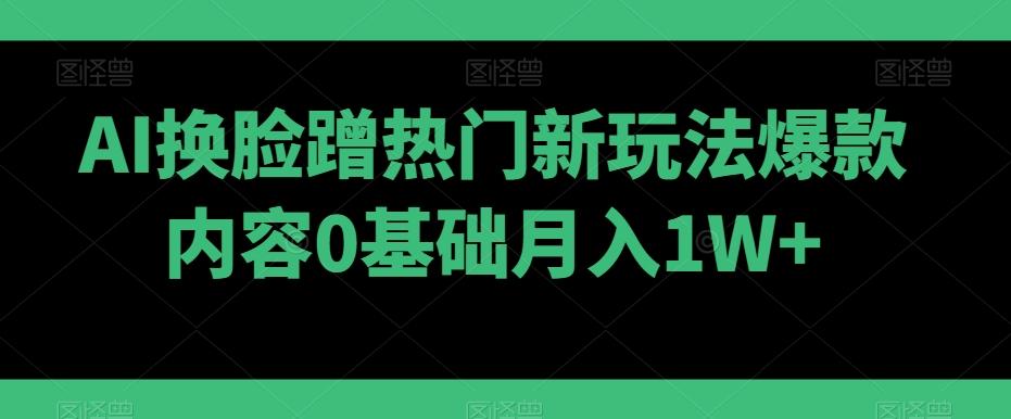 AI换脸蹭热门新玩法爆款内容0基础月入1W+-皮皮网创
