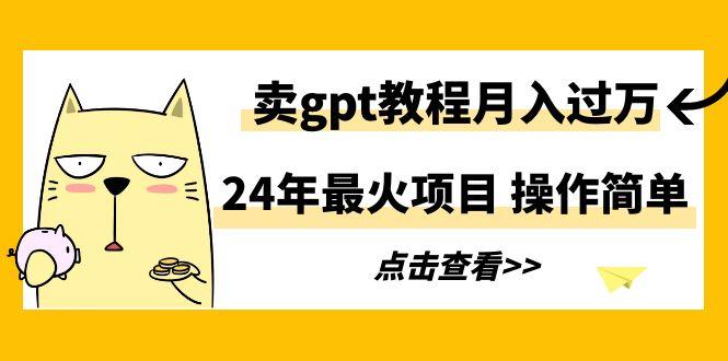 24年最火项目，卖gpt教程月入过万，操作简单-皮皮网创