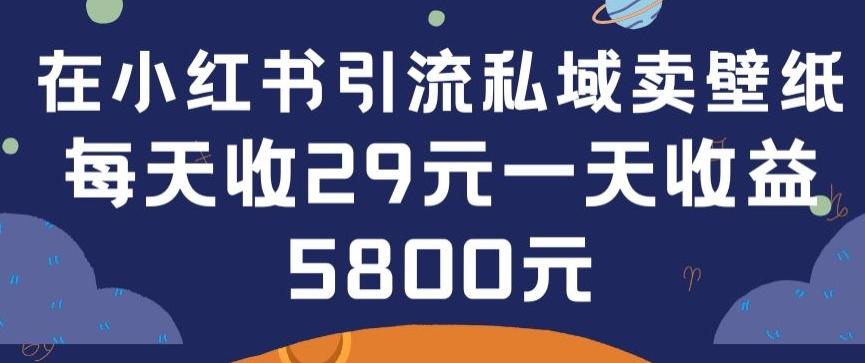 在小红书引流私域卖壁纸每张29元单日最高卖出200张(0-1搭建教程)【揭秘】-皮皮网创