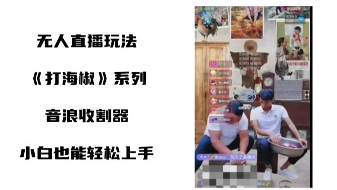 打海椒无人直播整蛊项目，小白轻松上手撸音浪收割器（教程+工具+素材）-皮皮网创