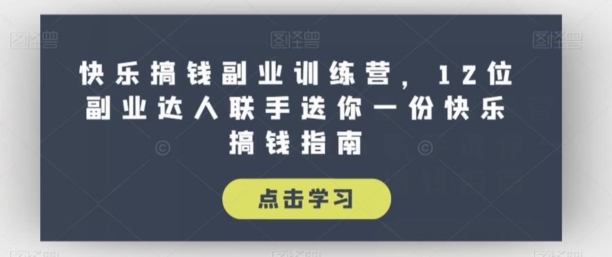 快乐搞钱副业训练营，12位副业达人联手送你一份快乐搞钱指南-皮皮网创