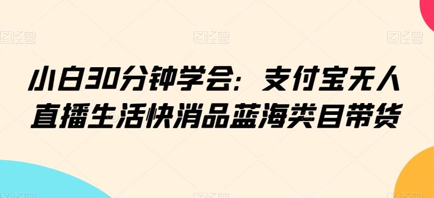 小白30分钟学会：支付宝无人直播生活快消品蓝海类目带货【揭秘】-皮皮网创