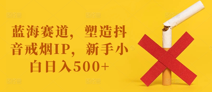 蓝海赛道，塑造抖音戒烟IP，新手小白日入500+【揭秘】-皮皮网创
