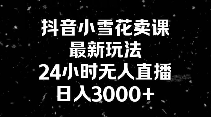 抖音小雪花卖课，24小时无人直播，日入3000+，小白也能轻松操作-皮皮网创