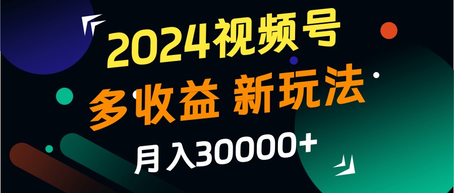 2024视频号多收益的新玩法，月入3w+，新手小白都能简单上手！-皮皮网创