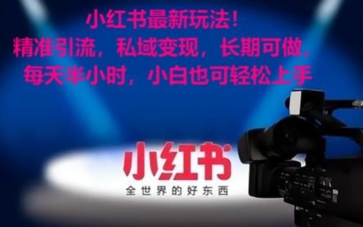 小红书最新玩法！精准引流，私域变现，长期可做，每天半小时，小白也可轻松上手-皮皮网创
