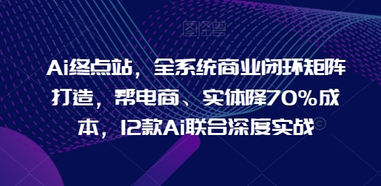 Ai终点站，全系统商业闭环矩阵打造，帮电商、实体降70%成本，12款Ai联合深度实战【0906更新】-皮皮网创