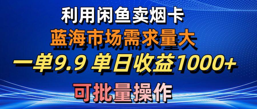 利用咸鱼卖烟卡，蓝海市场需求量大，一单9.9单日收益1000+，可批量操作-皮皮网创
