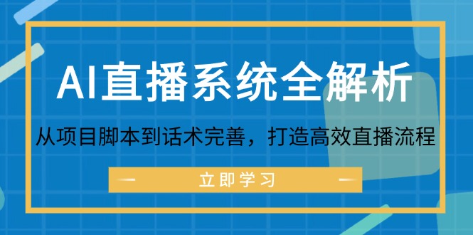 AI直播系统全解析：从项目脚本到话术完善，打造高效直播流程-皮皮网创