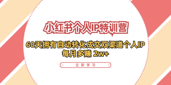 小红书个人IP陪跑营：两个月打造自动转化成交的多渠道个人IP，每月收入2w+(30节)-皮皮网创