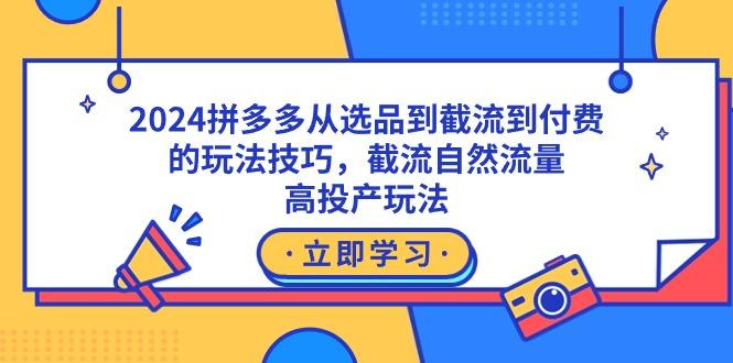 2024拼多多从选品到截流到付费的玩法技巧，截流自然流量玩法，高投产玩法-皮皮网创