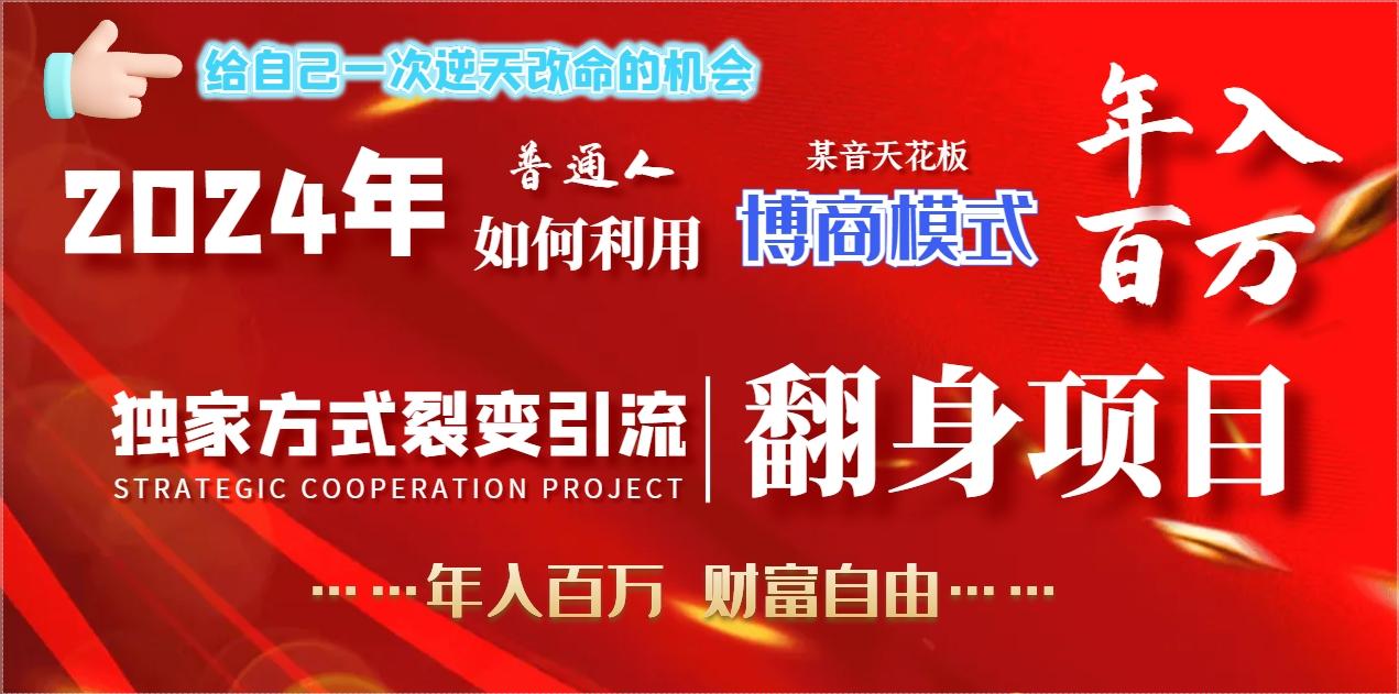 2024年普通人如何利用博商模式做翻身项目年入百万，财富自由-皮皮网创
