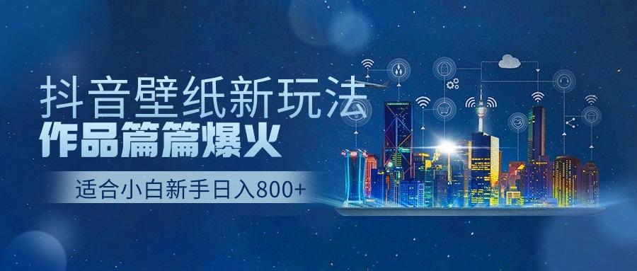 抖音壁纸号新玩法，一个作品只需要5分钟，条条爆款日收益1000＋-皮皮网创