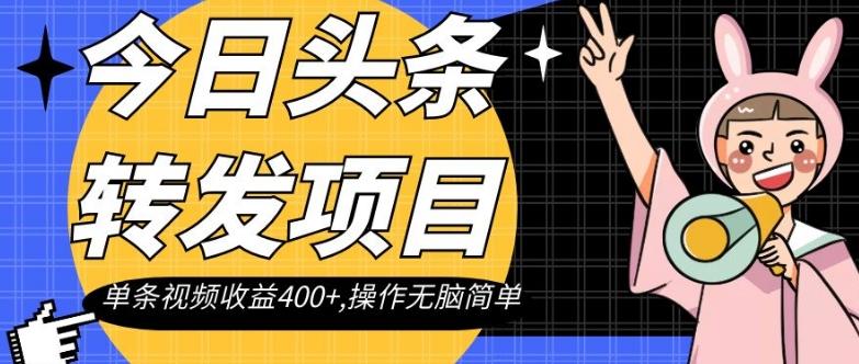 今日头条转发项目，单条视频收益400+,操作无脑简单【揭秘】-皮皮网创