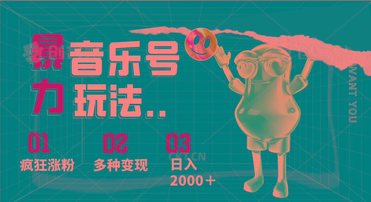音乐号暴力玩法，疯狂涨粉，多种变现，日入2000＋-皮皮网创